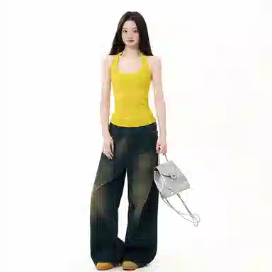 柏黛妃 工字针织背心外穿内搭打底无袖上衣吊带 女款