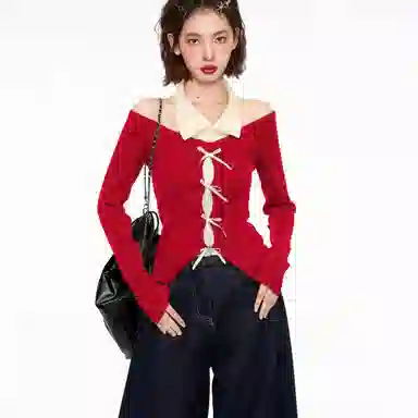 柏黛妃 潮流时尚百搭长袖针织衫 女款