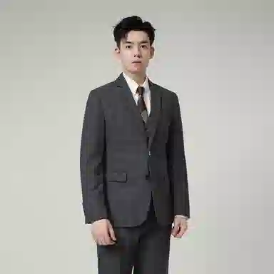 JOHNHOLLIS Slim Fit Plaid Blazer Gray