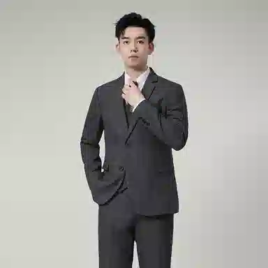 JOHNHOLLIS Slim Fit Plaid Blazer Gray