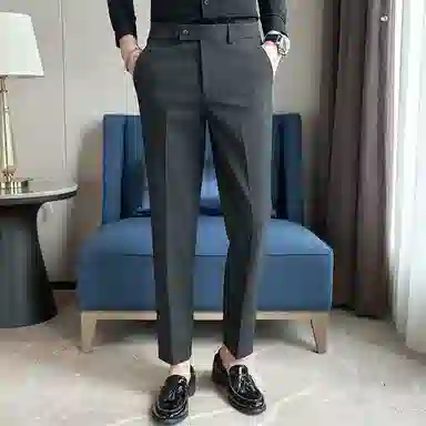 JOHNHOLLIS Slim Fit Striped Pants