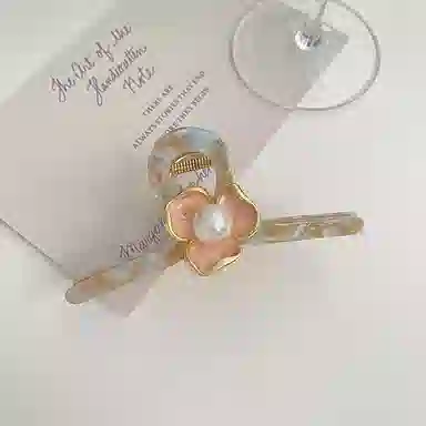 秦福炫 精致鸢尾花抓夹设计轻奢时尚简约高级感后脑勺盘发鲨鱼夹发量多 合金 发夹 女款