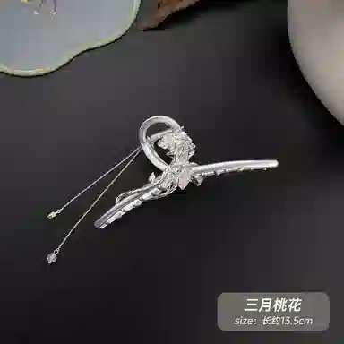 秦福炫 十二花神 新中式花开富贵立体花纹精致优雅高级感后脑勺盘发 铜 发夹 女款