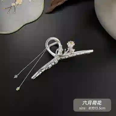 秦福炫 十二花神 新中式花开富贵立体花纹精致优雅高级感后脑勺盘发 铜 发夹 女款