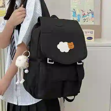 笛贝嘉 日系小众撞色大容量高颜值百搭轻便可爱 尼龙 双肩包 男女同款情侣款 多色