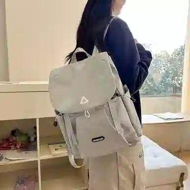 笛贝嘉 小众设计感撞色休闲旅行背包高级感 尼龙 双肩包 大号 男女同款情侣款 多色