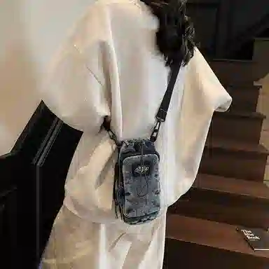 笛贝嘉 潮牌复古时尚百搭 布 手机包 男女同款情侣款 多色