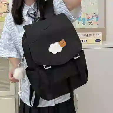 笛贝嘉 日系小众撞色大容量高颜值百搭轻便可爱 尼龙 双肩包 男女同款情侣款 多色