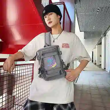 笛贝嘉 时尚轻便外出简约百搭 牛津布 胸包 男女同款情侣款 多色