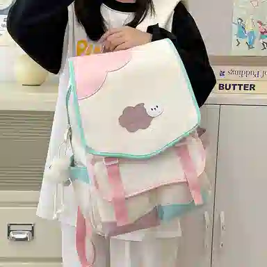 笛贝嘉 日系小众撞色大容量高颜值百搭轻便可爱 尼龙 双肩包 男女同款情侣款 多色