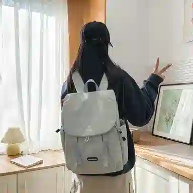 笛贝嘉 小众设计感撞色休闲旅行背包高级感 尼龙 双肩包 大号 男女同款情侣款 多色