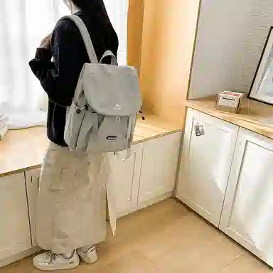 笛贝嘉 小众设计感撞色休闲旅行背包高级感 尼龙 双肩包 大号 男女同款情侣款 多色