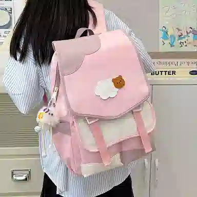 笛贝嘉 日系小众撞色大容量高颜值百搭轻便可爱 尼龙 双肩包 男女同款情侣款 多色