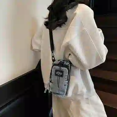 笛贝嘉 潮牌复古时尚百搭 布 手机包 男女同款情侣款 多色