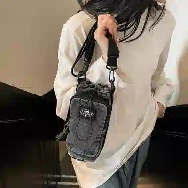 笛贝嘉 潮牌复古时尚百搭 布 手机包 男女同款情侣款 多色