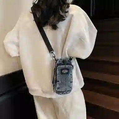 笛贝嘉 潮牌复古时尚百搭 布 手机包 男女同款情侣款 多色