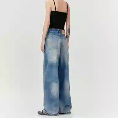 MADE EXTREME Vintage Washed Loose Jeans Blue