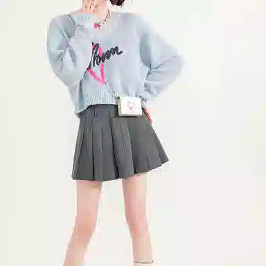 爱路喜 爱心设计链条肩带 合成革 斜挎包钱包 小号 女款 奶油白