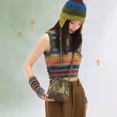 爱路喜 小众时尚 合成革拼织物 斜挎包 常规 女款 绿野仙踪