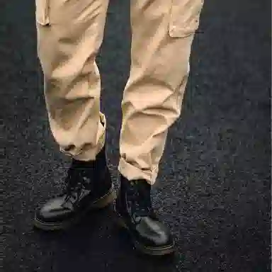 MADEN Classic British Style Platform Boots Black