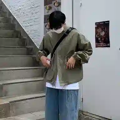 DKPD Fleece Lined Zipper Jacket Military Green