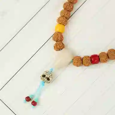 今夕 五瓣树祖盘龙纹念珠 星月阿呆 星月菩提 菩提类手串 男女同款情侣款