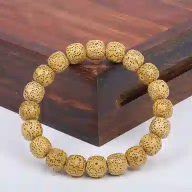 今夕 原生态鸡油黄文玩念珠佛珠 星月菩提 菩提类手串 男女同款情侣款