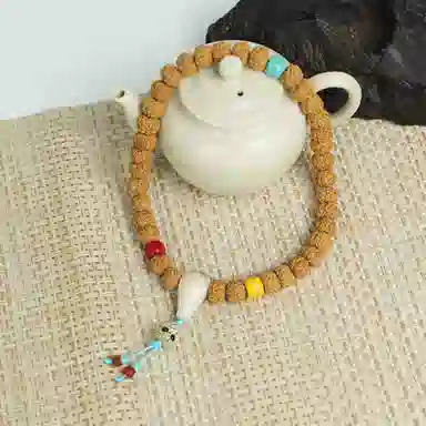 今夕 五瓣树祖盘龙纹念珠 星月阿呆 星月菩提 菩提类手串 男女同款情侣款