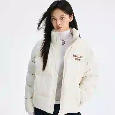 WAITINGWAVE Basic Logo Down Jacket