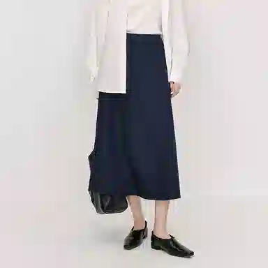 茵曼 中长款中腰宽松休闲长裙 女款