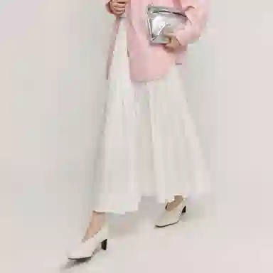 茵曼 百搭纯色高腰中长款半身休闲长裙 女款