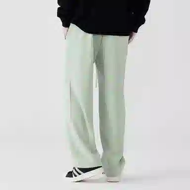 蜡笔小新 趣味卡通人物印花抽绳宽松直筒休闲裤 男女同款