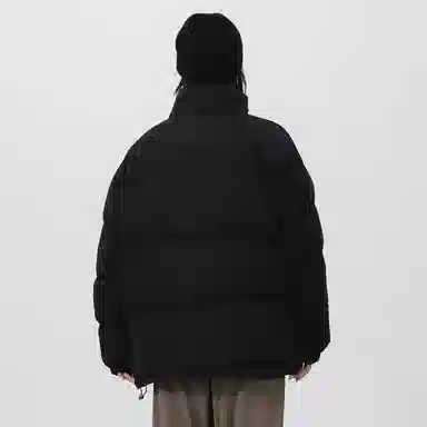 蜡笔小新 纯色卡通动漫小标加厚保暖立领宽松面包棉服外套 男女同款