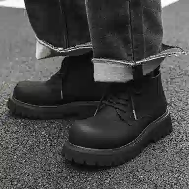 驰狼 马丁鞋 舒适内增高短筒 男女同款