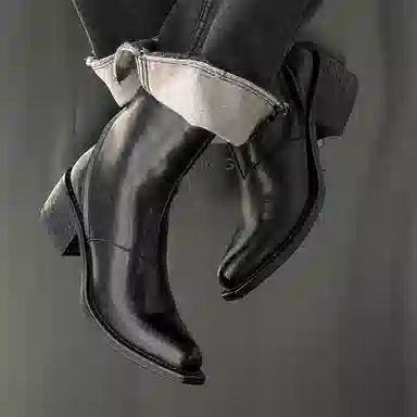 超纤皮 时尚百搭个性潮流 短靴 男女同款 经典黑色