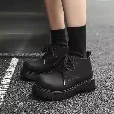 驰狼 马丁鞋 舒适内增高短筒 男女同款