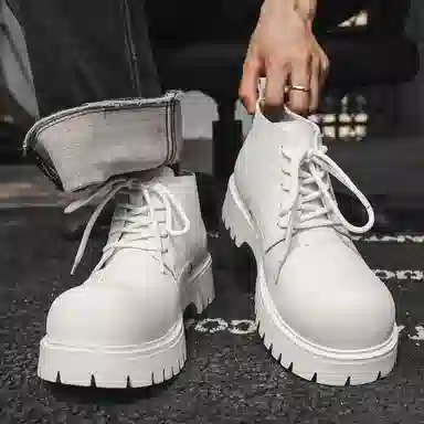 驰狼 马丁鞋 舒适内增高短筒 男女同款