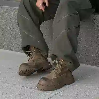 驰狼 加绒舒适百搭 中筒 马丁靴 男款