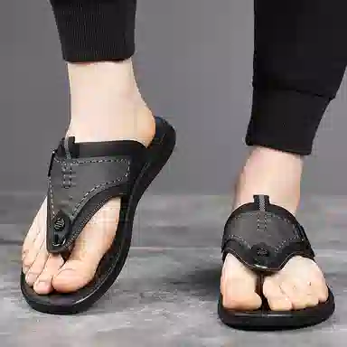 华耐 户外运动休闲 日常时尚百搭舒适夹脚沙滩凉鞋 防臭防磨防滑人字拖鞋 男款