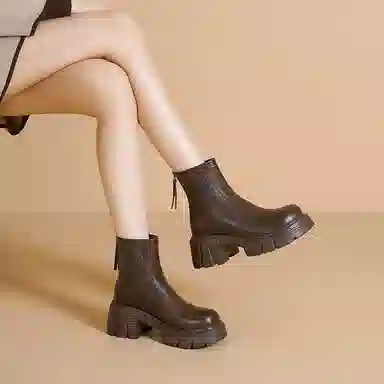 华耐 合成革 加绒简约舒适时尚 短靴 女款