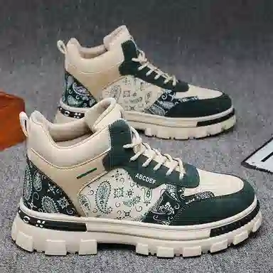 华耐 时尚耐磨百搭休闲 中筒 马丁靴 男款