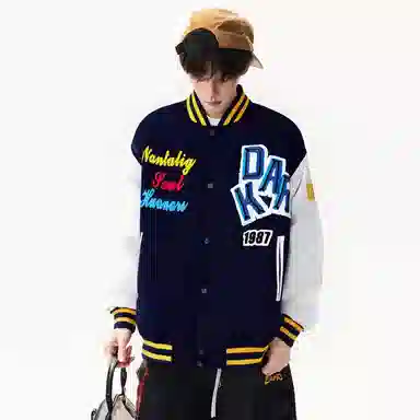 CHARLIE GOLF Classic Patchwork Baseball Jacket