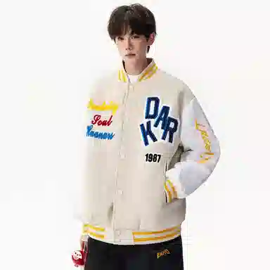 CHARLIE GOLF Classic Patchwork Baseball Jacket