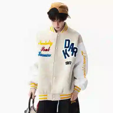 CHARLIE GOLF Classic Patchwork Baseball Jacket