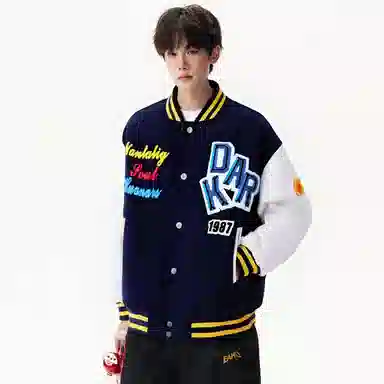 CHARLIE GOLF Classic Patchwork Baseball Jacket