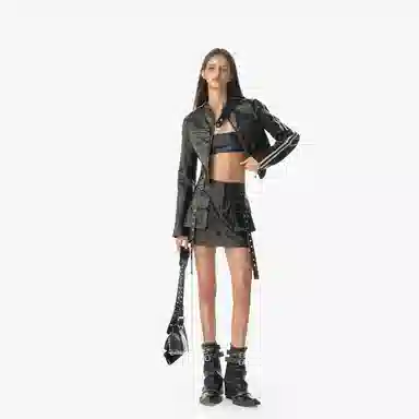 IMXS Retro Stripe Slim Leather Jacket