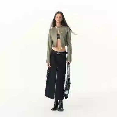 IMXS Retro Stripe Slim Leather Jacket