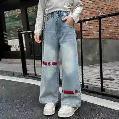 木木屋牛仔裤 洋气舒适休闲百搭 蓝色 儿童款