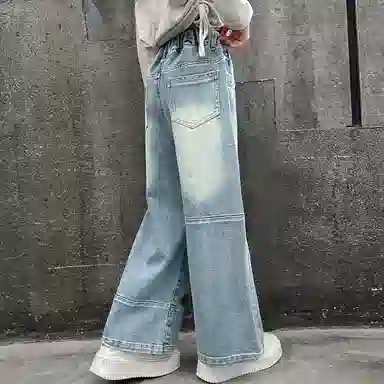 木木屋牛仔裤 洋气舒适休闲百搭 蓝色 儿童款