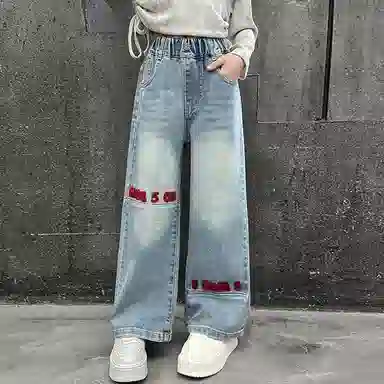 木木屋牛仔裤 洋气舒适休闲百搭 蓝色 儿童款